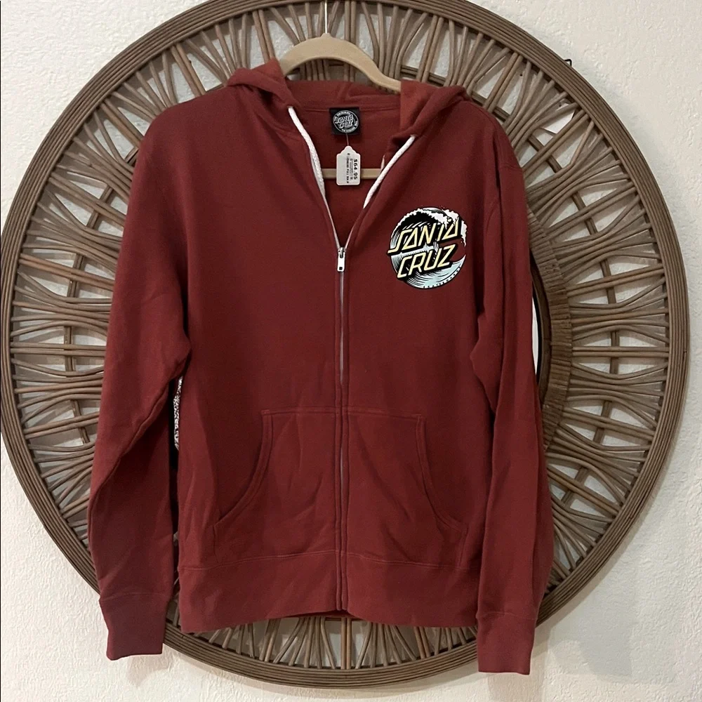 Santa Cruz burnt orange Zip-Up Hoodie S. NWT - Picture 1 of 3